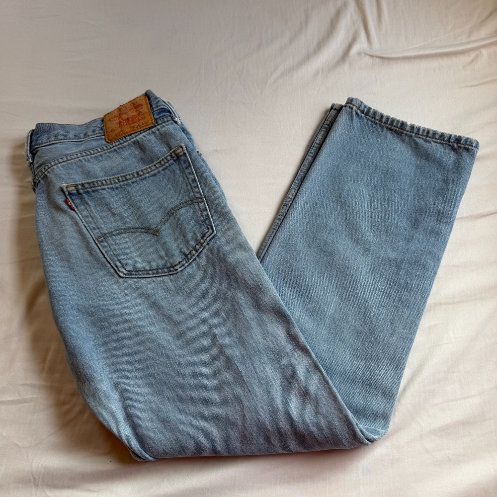 Levi's 505 Mens Regular Fit Jeans 36 x 32 Light Wash Vintage Y2K